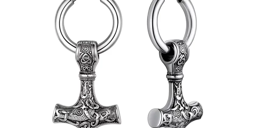Pendientes vikingos thor de plata