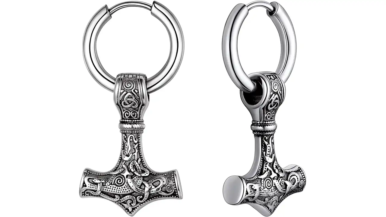 Pendientes vikingos thor de plata