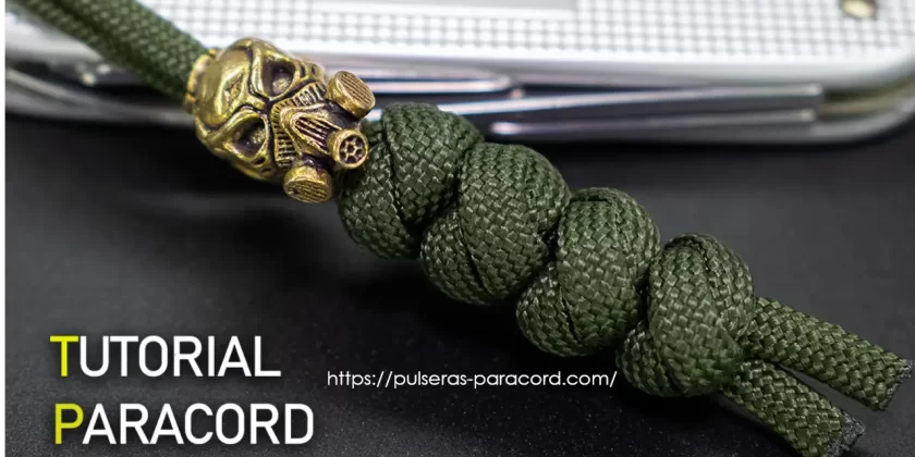 Un nudo de tope de paracord de dos hilos - Llavero paracord