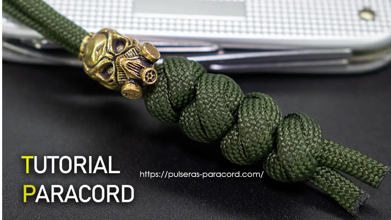 Un nudo de tope de paracord de dos hilos - Llavero paracord