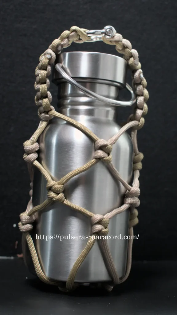 Malla de botella paracord con nudo de serpiente