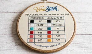 VeraStitch tabla de equivalencias de hilos DMC y Anchor