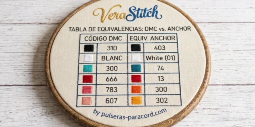VeraStitch tabla de equivalencias de hilos DMC y Anchor